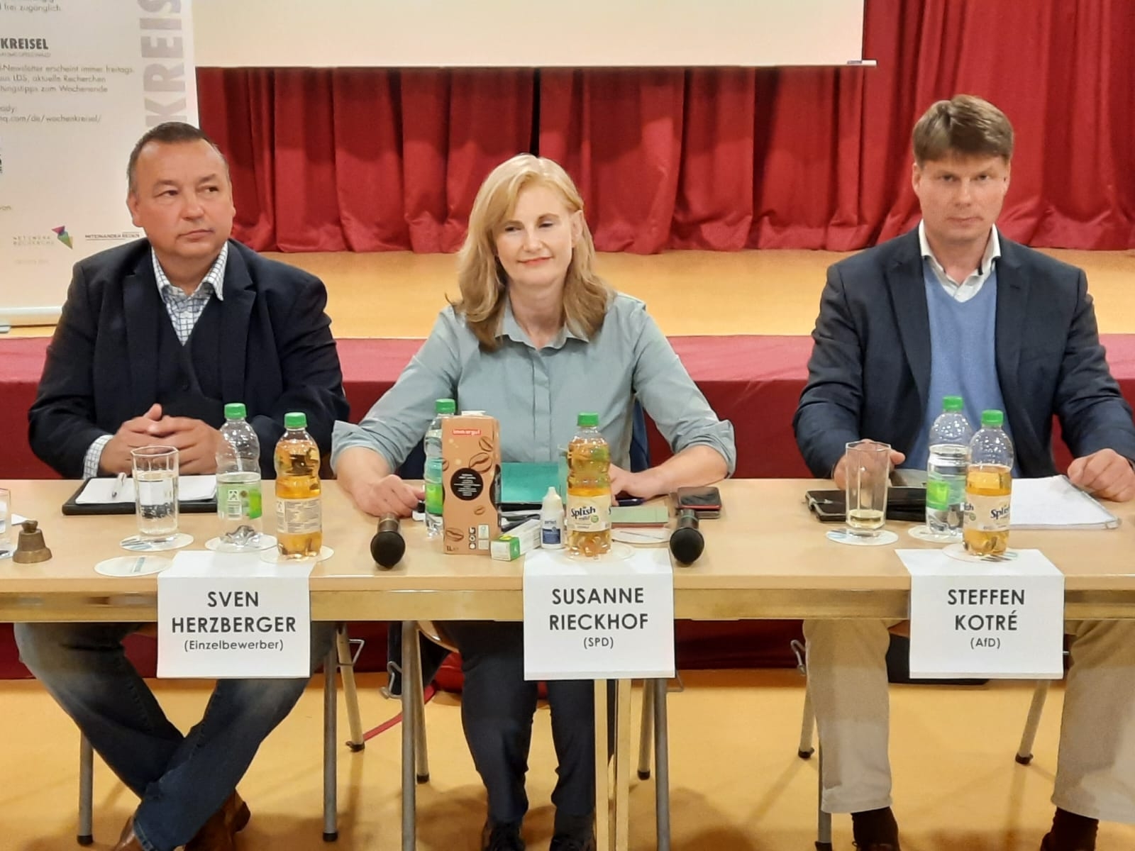 Wahlkreisel-Runde im Oktober 2023: Sven Herzberger, Susanne Rieckhof, Steffen Kotré (v.l.). Foto: Karen Ascher