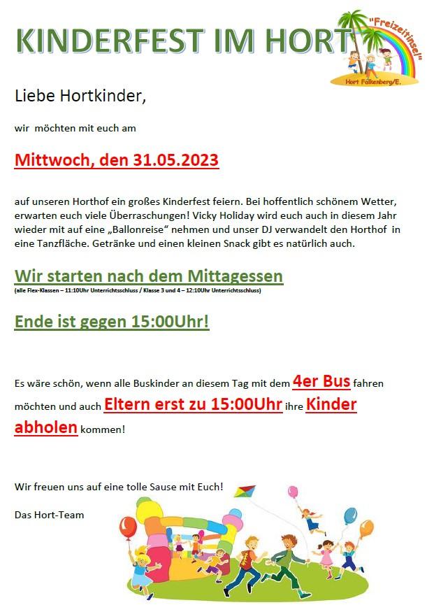 Kinderfest im Hort