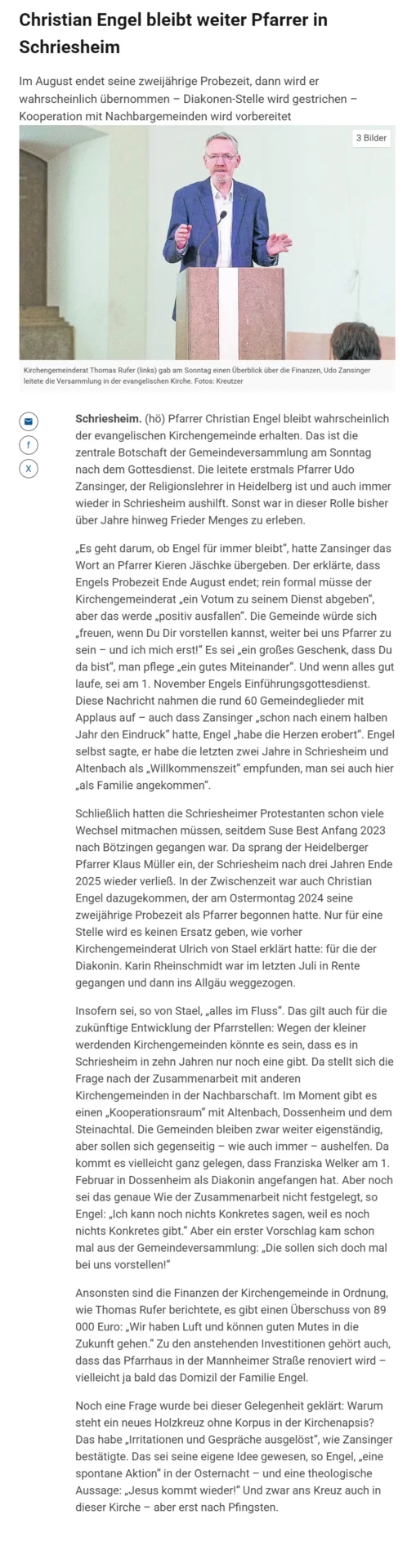 Bericht aus der Rhein-Neckar-Zeitung