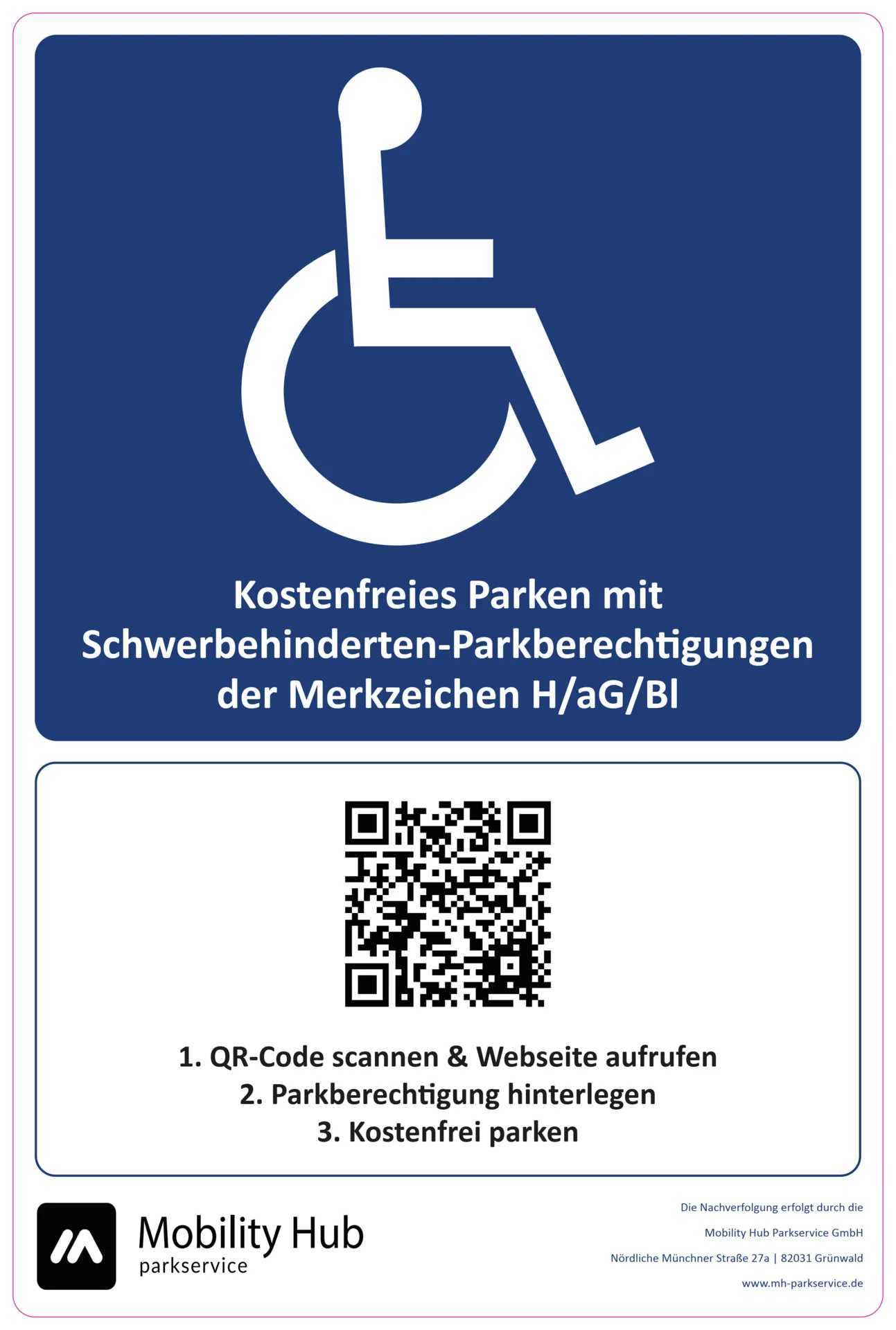 Beschreibung Parken für Schwerbehinderte