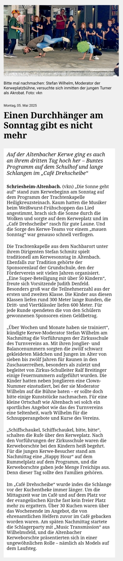 Bericht aus der Rhein-Neckar-Zeitung