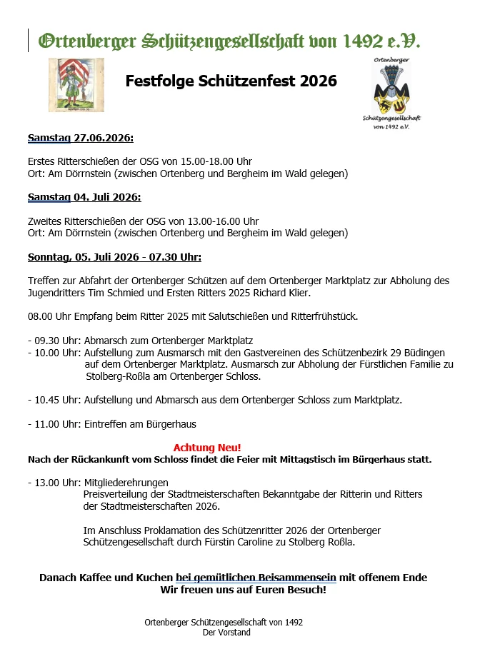 Festfolge 2026