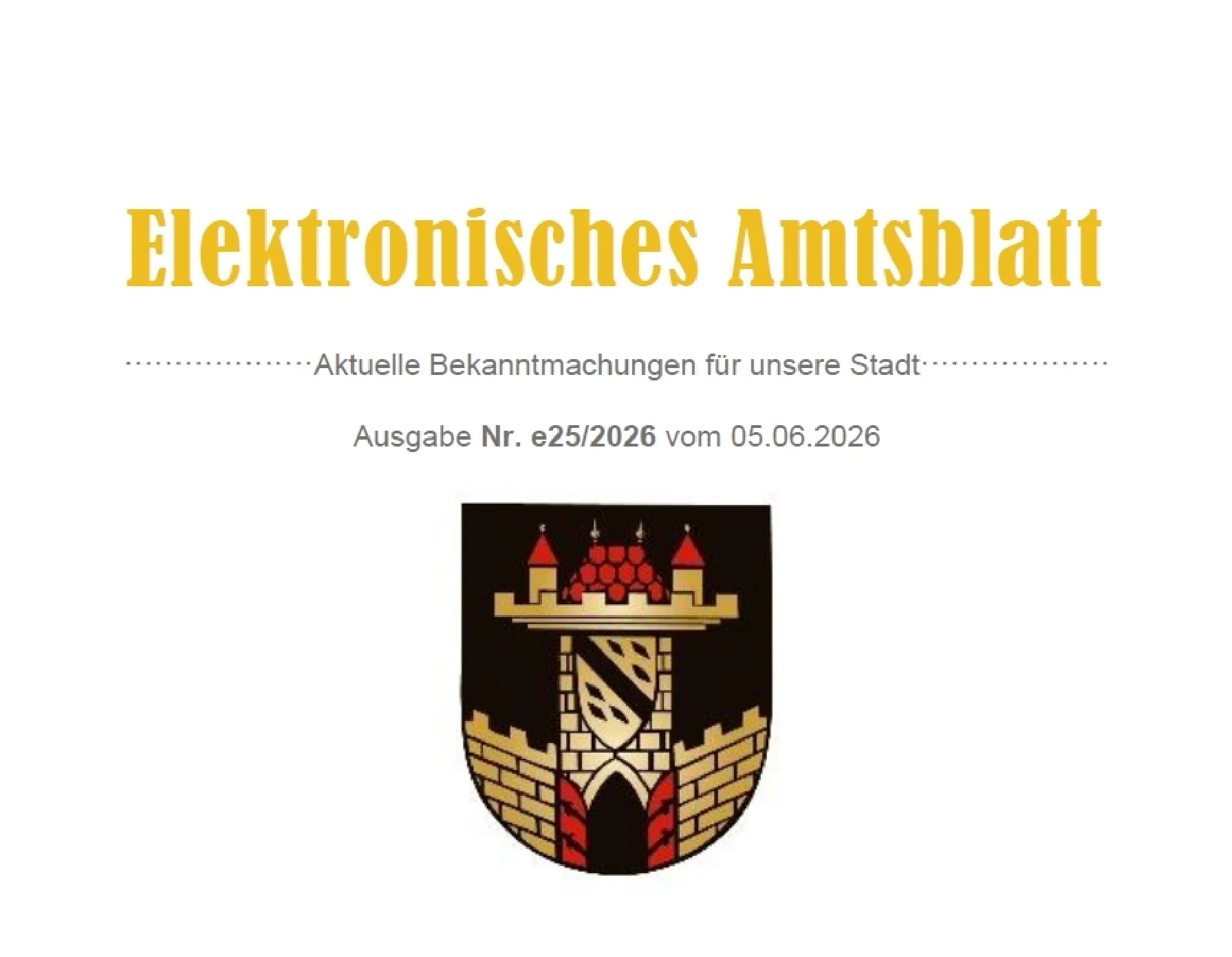 E-Amtsblatt Nr. e25/2026