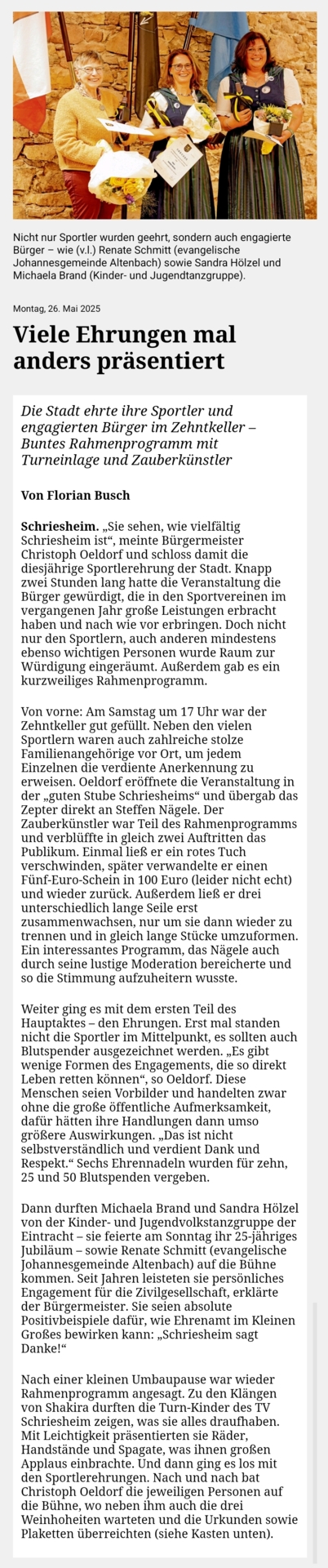 Bericht aus der Rhein-Neckar-Zeitung