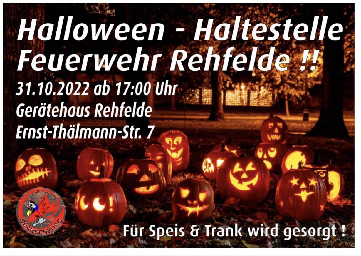 Flyer Halloween Haltestelle - Feuerwehr Rehfelde