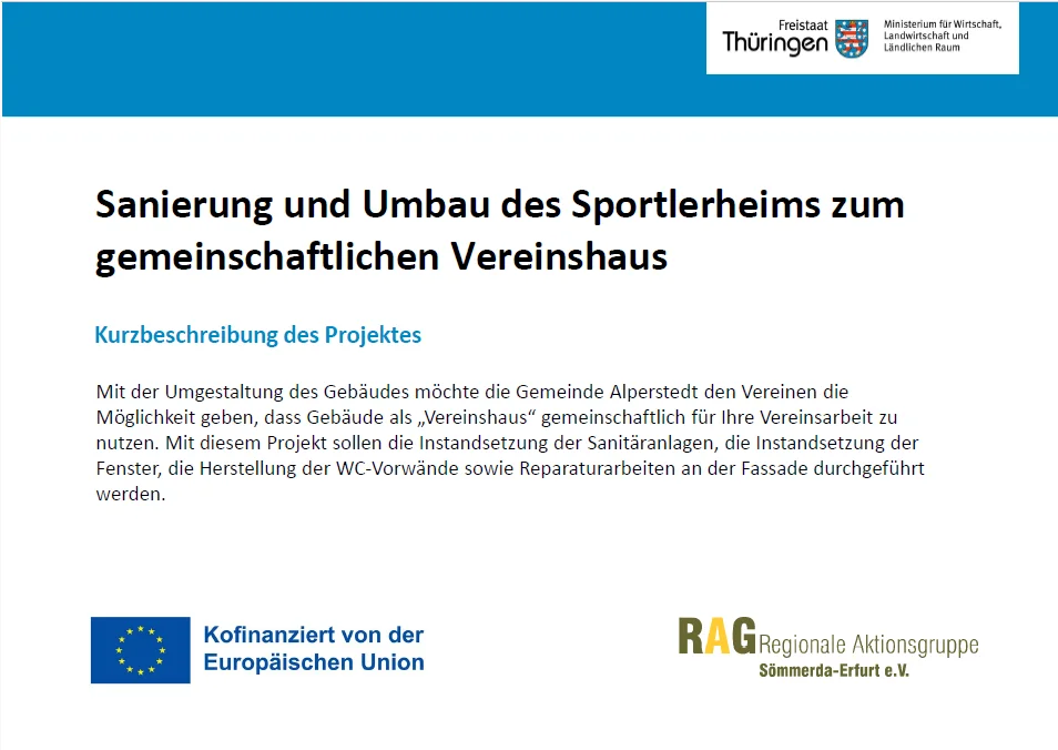 Umgestaltung Vereinshaus Alperstedt neu