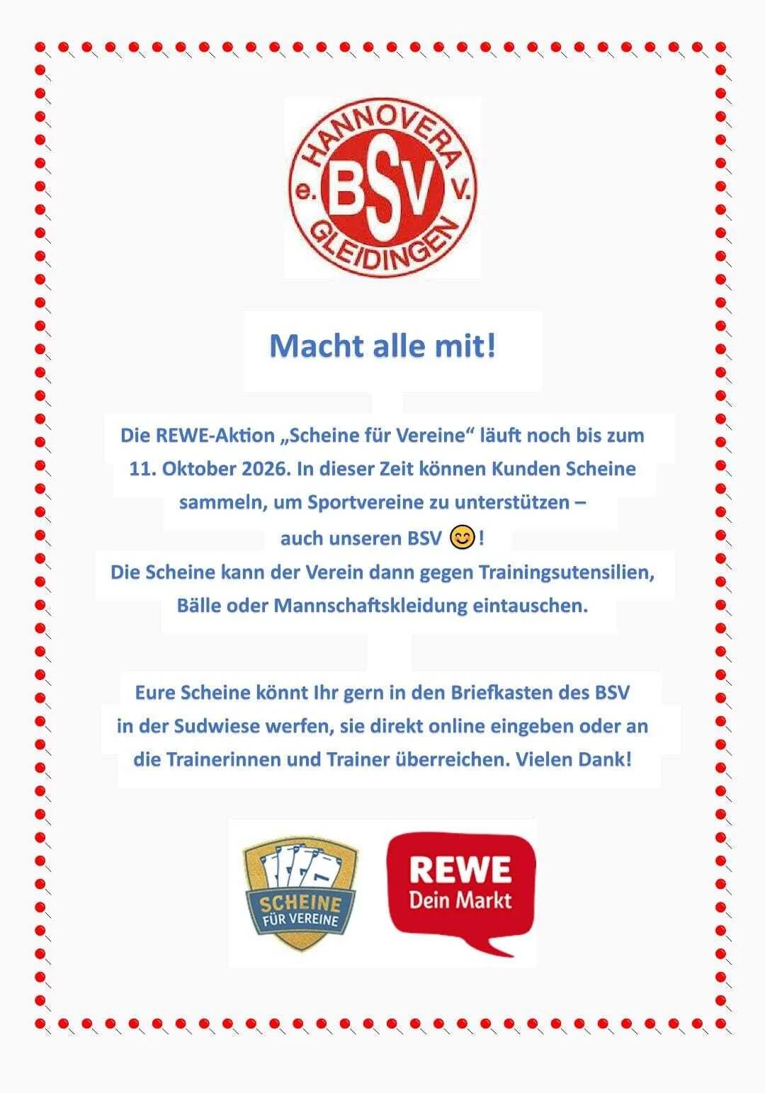 Scheine für Vereine 2026