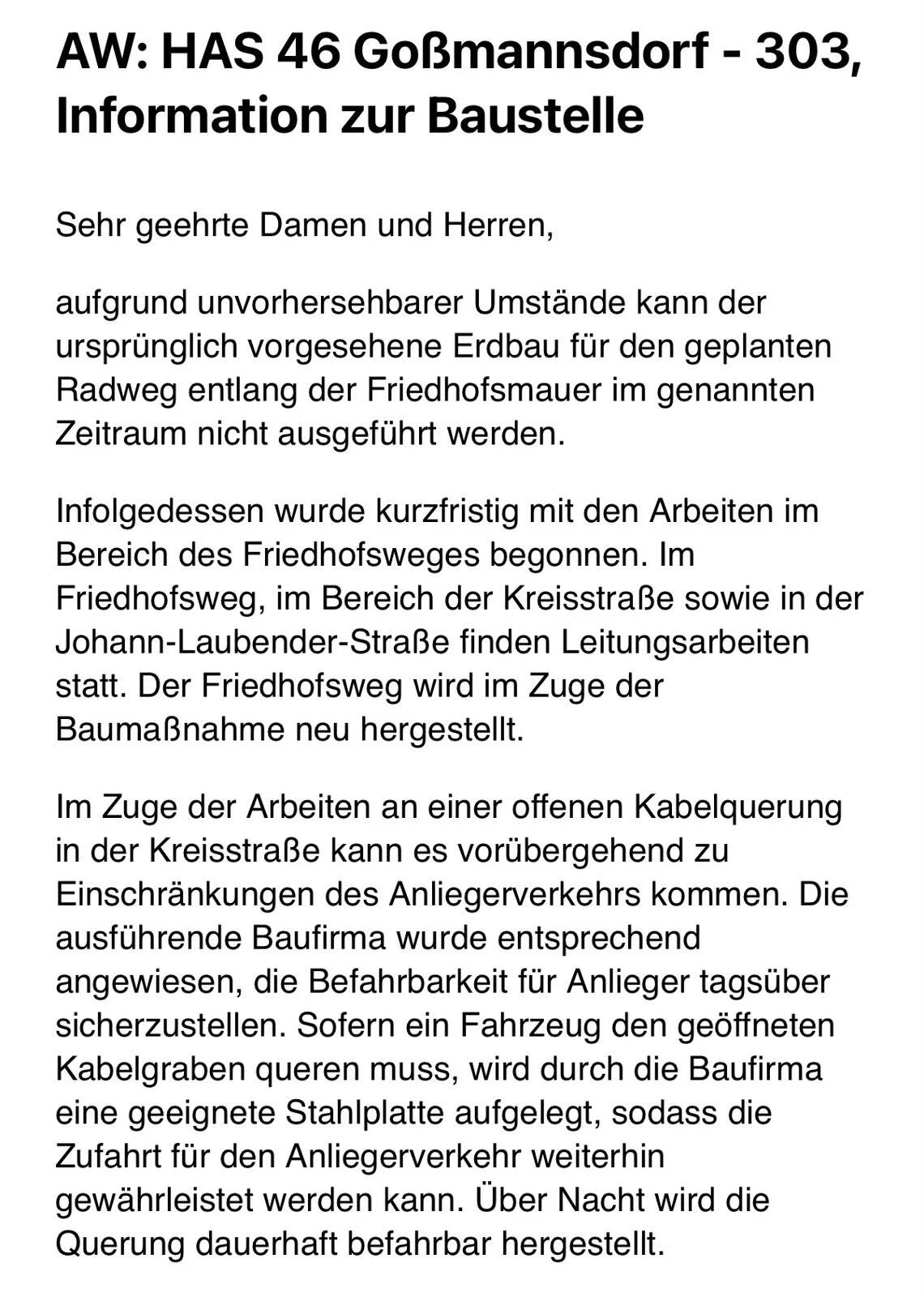 Schreiben Landratsamt Haßberge
