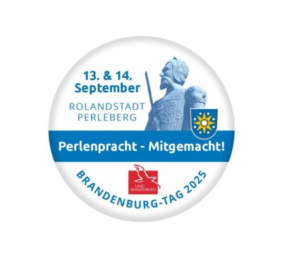 Rolandstadt Perleberg | So sieht er aus: der Save-the-Date-Button zum BRANDENBURG-TAG 2025.