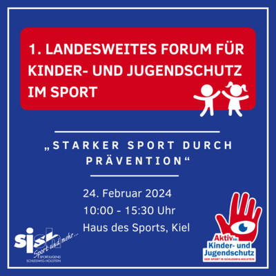 Einladung zum 1. landesweiten Forum für Kinder- und Jugendschutz im Sport am 24.02.2024