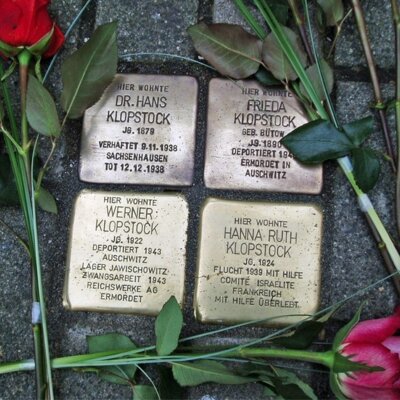 Stolpersteine für die Familie des jüdischen Zwangsarbeiters aus Garzau Werner Klopstock in Fürstenwalde