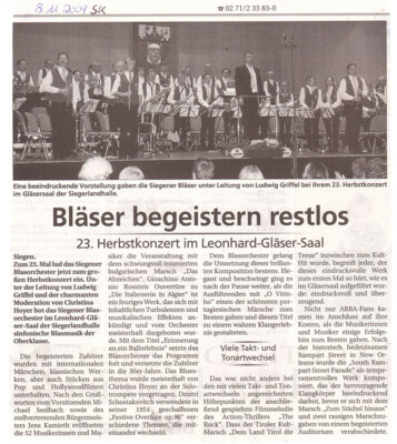 Meldung: Bläser begeistern restlos