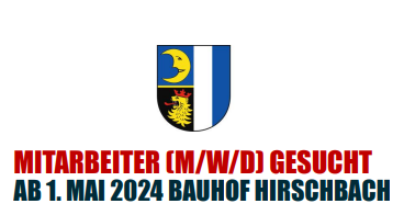 Foto zur Meldung: Mitarbeiter (m/w/d) - ab 01. Mai 2024 für den Bauhof in Hirschbach