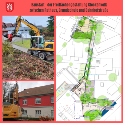 Link zu: Freiflächengestaltung Glockenkolk zwischen Rathaus, Grundschule und Bahnhofstraße (Abschnitt D) - BAUSTART