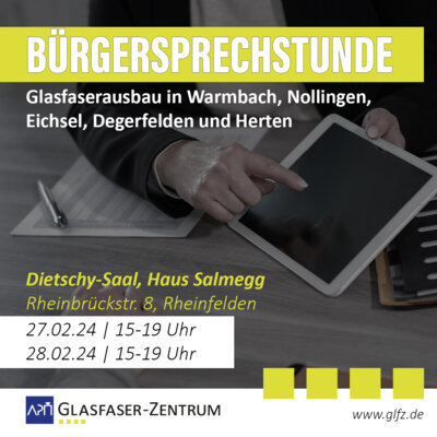 Meldung: Bürgersprechstunde in Rheinfelden am 27.02.24 und 28.02.24