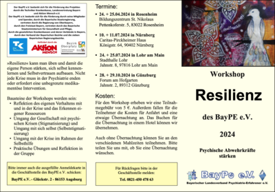 Foto zur Meldung: Flyer für die Workshop-Reihe »Resilienz« 2024
