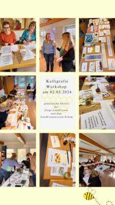 Meldung: Kalligrafie Workshop - gemeinsame Aktion der Jungen LandFrauen und dem Ortsverein Echem