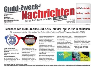 1. CHARITY-Teilnahme von BRILLEN-ohne-GRENZEN an der Messe opti 2022 in München vom 13. - 15.05.2022 (Bild vergrößern)
