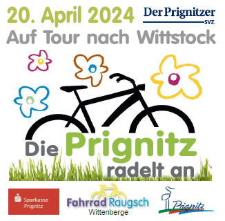 Vorschaubild zur Meldung: Die Prignitz radelt am 20. April nach Wittstock (Dosse) an – Kyritz und die Kleeblattkommunen sind dabei!