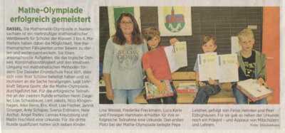 Mathe-Olympiade erfolgreich gemeistert. (Bild vergr&ouml;&szlig;ern)