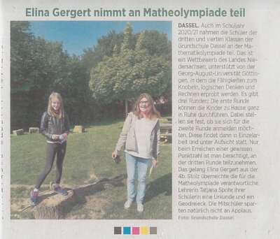 Elina Gergert nimmt an Matheolympiade teil (Bild vergr&ouml;&szlig;ern)