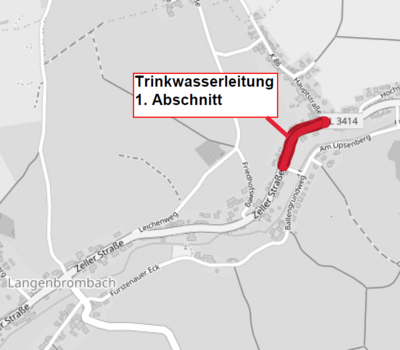 Vorschaubild zur Meldung: Ortsdurchfahrt Langenbrombach - Beginn der Arbeiten zur Erneuerung der Trinkwasserleitung in der Zeller Straße