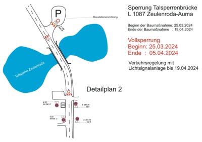 Sperrung Talsperrenbrücke Zeulenroda-Auma (Bild vergrößern)
