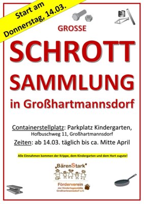 Große Schrottsammlung in Großhartmannsdorf (Bild vergrößern)
