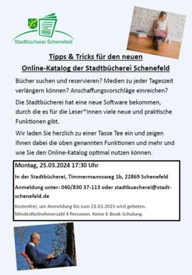Foto zur Meldung: Tipps & Tricks für den neuen Online-Katalog der Stadtbücherei Schenefeld