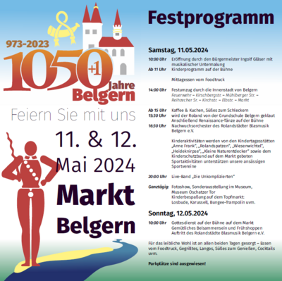 Festprogramm zur 1050+1 Jahrfeier Belgern