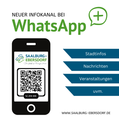 Neuer WhatsApp Infokanal der Stadt Saalburg-Ebersdorf (Bild vergrößern)
