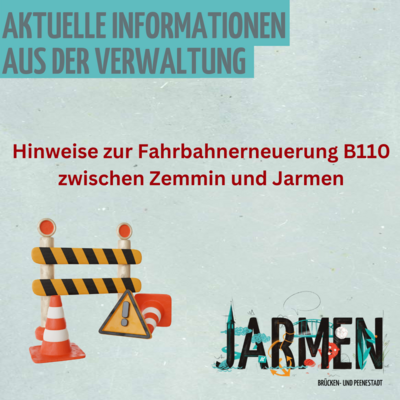 Fahrbahnerneuerung B110 zwischen Zemmin und Jarmen