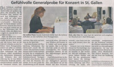 Gefühlvolle Generalprobe für Konzert in St. Gallen (Bild vergrößern)