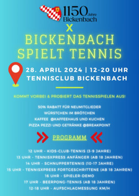 Bickenbach spielt Tennis (Bild vergrößern)