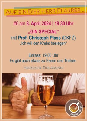 Meldung: Auf ein Bier Herr Pfarrer "Gin Spezial" mit Christoph Plass, DKFZ