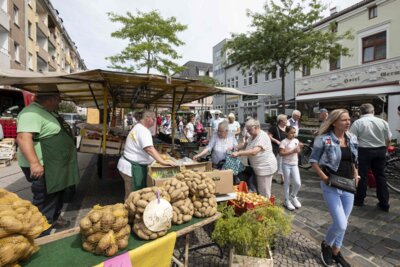 Wochenmarkt in der Bahnstraße I Foto: Martin Ferch (Bild vergrößern)