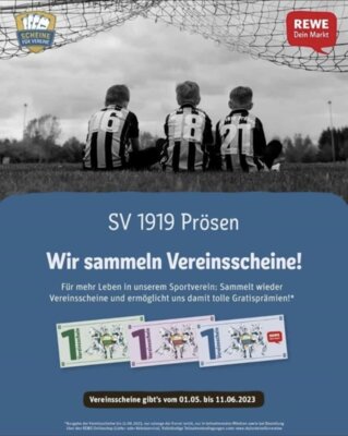 Wir sammeln Vereinsscheine! (Bild vergrößern)