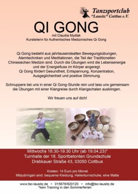Neu bei uns ab 19.04.2023 - QIGONG (Bild vergrößern)