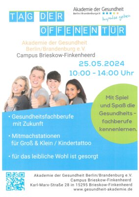 Akademie der Gesundheit Campus Brieskow-Finkenheerd + Tag der offenen Tür am 25.05.2024