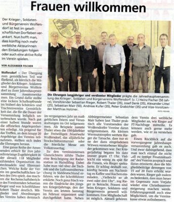 Jahreshauptversammlung KSBV Wolfersdorf