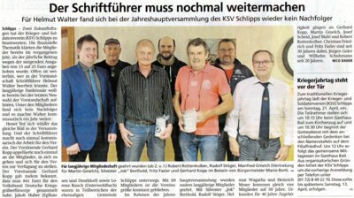 Jahreshauptversammlung KSV Schlipps