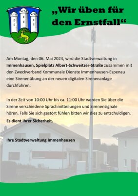 Meldung: Sirenenübung in Immenhausen