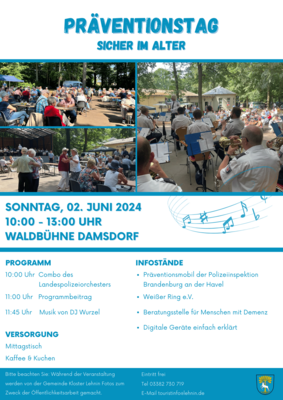 Seniorenpräventionsveranstaltung an der Waldbühne Damsdorf: Ein Tag für Gesundheit, Sicherheit und Gemeinschaft (Bild vergrößern)