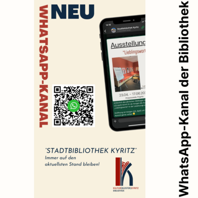 Vorschaubild zur Meldung: WhatsApp-Kanal der Stadtbibliothek Kyritz