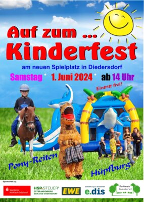 Kinderfest am neuen Spielplatz in Diedersdorf am Gemeindehaus (Bild vergrößern)