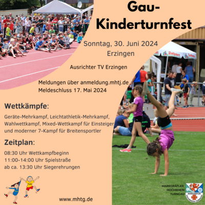 Flyer Gau-Kinderturnfest in Erzingen (Bild vergrößern)