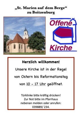 Offene Kirche in Boitzenburg (Bild vergrößern)