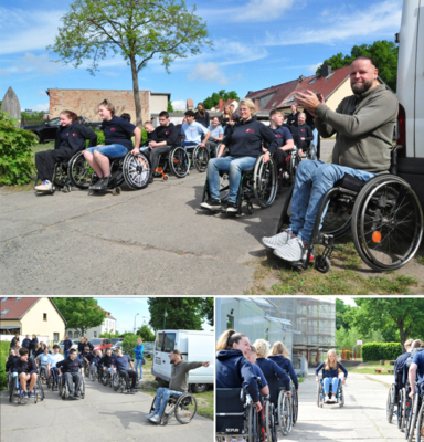 Mit Blindenstock und Rollstuhl durch Wriezen / Rollstuhlprojekt der 9. Klassen