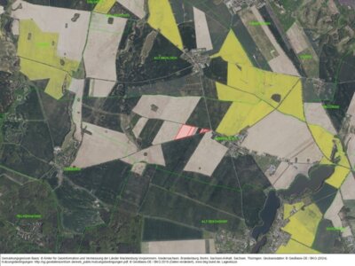 Ausschreibung der BVVG Bodenverwertungs- und -verwaltungs GmbH: Ackerland westlich von Niederjesar (Bild vergrößern)