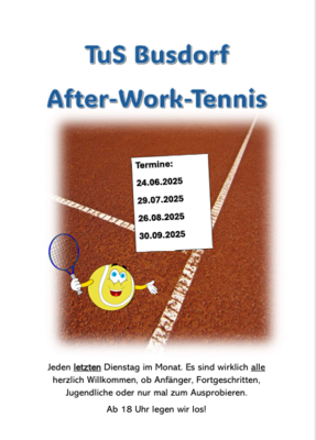 After-Work-Tennis startet wieder!
